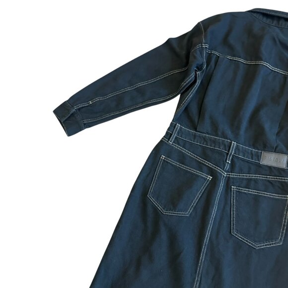 Pistola Amira Denim Midi Dress Vioght Black High Slit Long Sleeve Size Small NWT - Picture 9 of 13